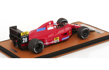 FERRARI F1 642 №28 British Gp With Rain Tires (with Pilot Figure) (1991) Jean Alesi, Red Black