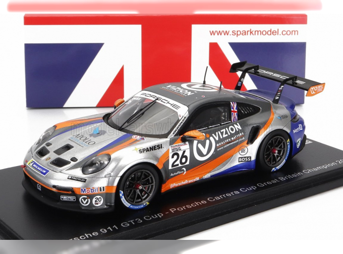 PORSCHE 911 991-2 Gt3 Team Parker Racing №26 Champion British Porsche Carrera Cup Season (2022) K.Jewiss, Green Red