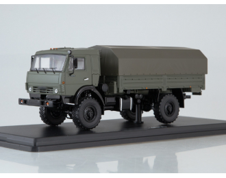 Камский грузовик 4350 4х4 Мустанг с тентом, зеленый