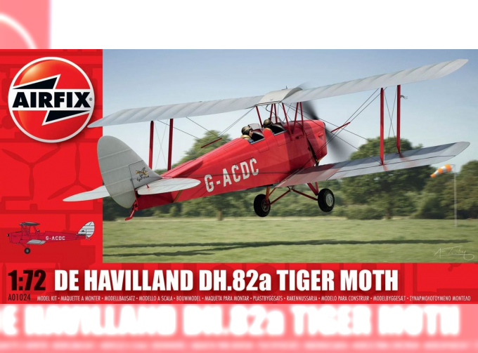 Сборная модель Британский учебно-тренировочный самолет De Havilland DH.82a Tiger Moth