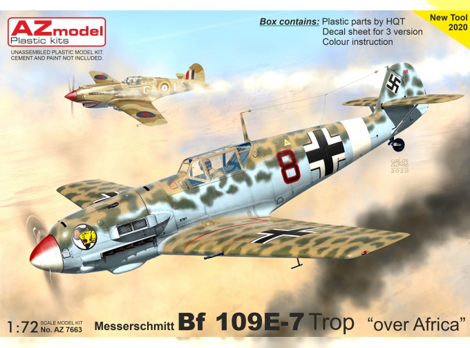 Сборная модель Истребитель Bf 109E-7 Trop „Over Africa“