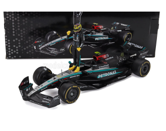 MERCEDES GP F1 W15 Eq Performance Team Amg Petronas Motorsport №44 Season (2024) Lewis Hamilton - With Pilot, Black Silver Green