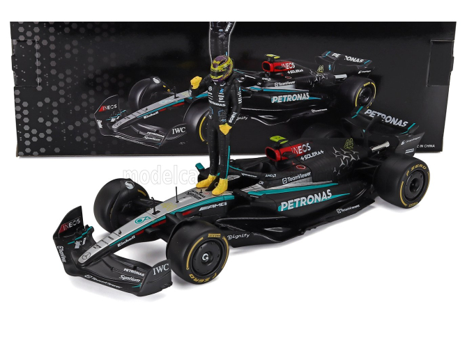 MERCEDES GP F1 W15 Eq Performance Team Amg Petronas Motorsport №44 Season (2024) Lewis Hamilton - With Pilot, Black Silver Green