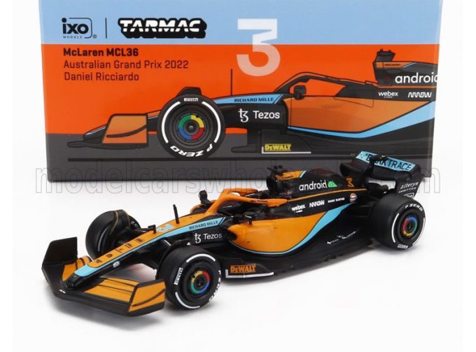 McLAREN F1 Mcl36 Mercedes Team Mclaren N3 Japan Gp (2022) Daniel Ricciardo, Orange Light Blue