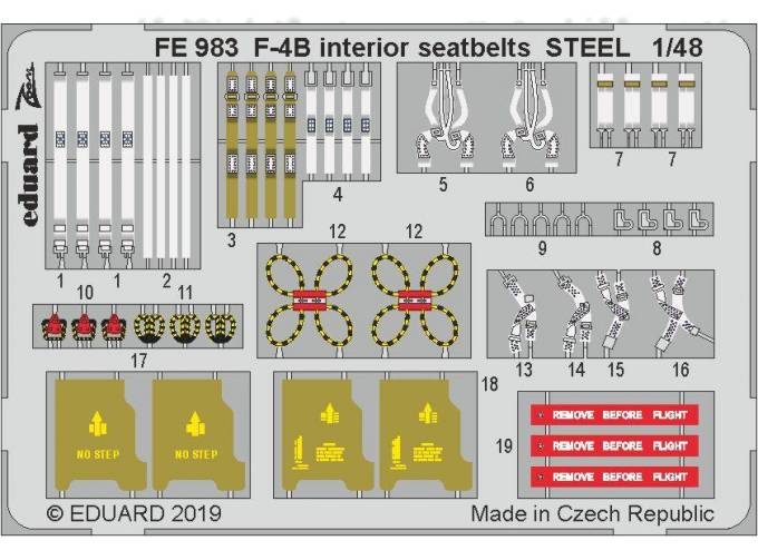 F-4B интерьер, стальные ремниseatbelts STEEL