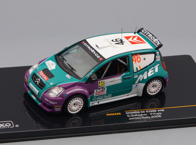 CITROEN C2 S1600 46 13th Rally Jordan (S.Gallagher - P.Kiely) 2008, green / purple