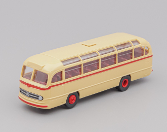 MERCEDES-BENZ O 321 H Reisebus, beige / red