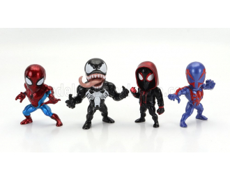 Фигурки 4x Avengers - Spider Man - Miles Morales - Spiderman 2099 - Venom - Cm. 6.0