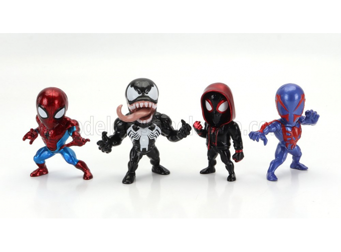 Фигурки 4x Avengers - Spider Man - Miles Morales - Spiderman 2099 - Venom - Cm. 6.0