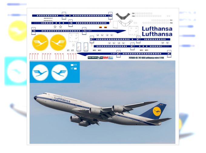 Декаль Лазерная на 747-800 Lufthansa retro