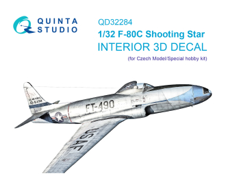 3D Декаль интерьера кабины F-80C Shooting Star (Czech Model / Special Hobby)
