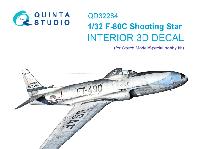 3D Декаль интерьера кабины F-80C Shooting Star (Czech Model / Special Hobby)