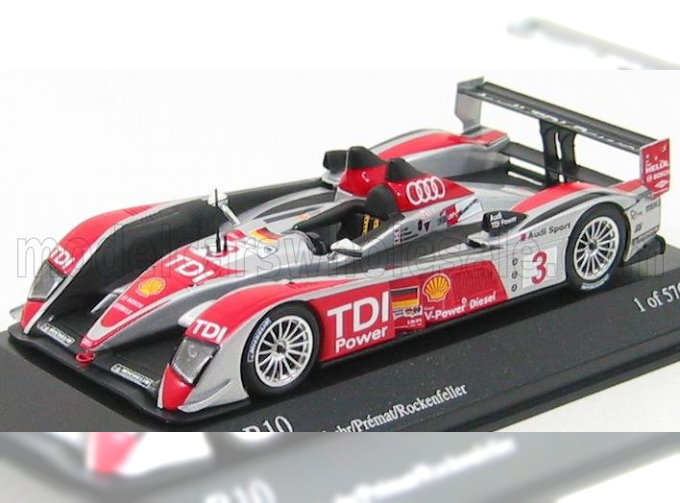 AUDI R10 Tdi N 3 4th Le Mans 2008 L.luhr - M.rockenfeller - A.premat, Silver Red Black