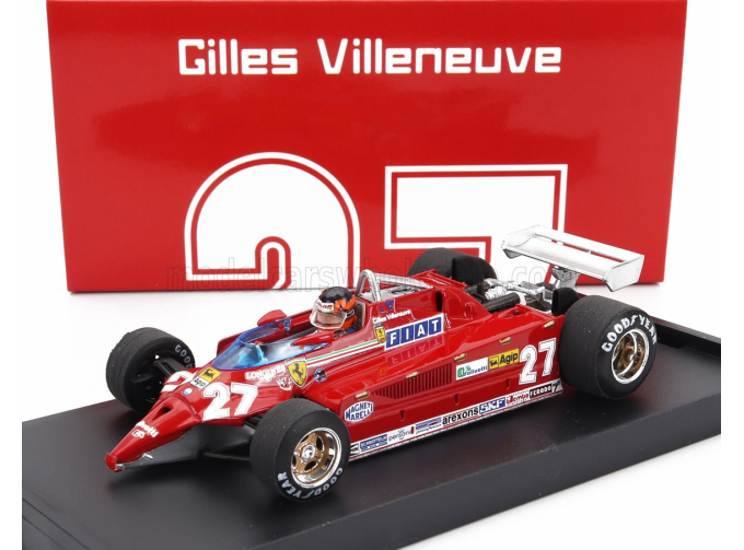 FERRARI F1 126ck Turbo N 27 Istrana Airport Duel With F104 Airplane (1981) Gilles Villeneuve - With Driver Figure, Red