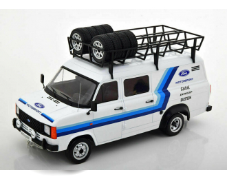 FORD Transit MKII техничка "Team Ford Motor Sport" с багажником и колесами на крыше 1979