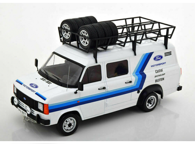 FORD Transit MKII техничка "Team Ford Motor Sport" с багажником и колесами на крыше 1979