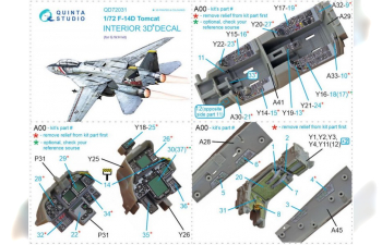 3D Декаль интерьера кабины F-14D (GWH)