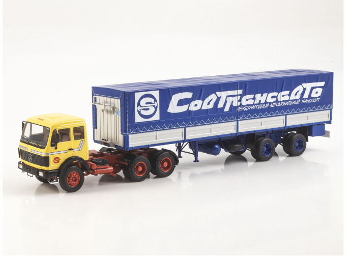 MERCEDES-BENZ NG 2232 с полуприцепом Fruehauf Savoyarde Совтрансавто, желтый / синий