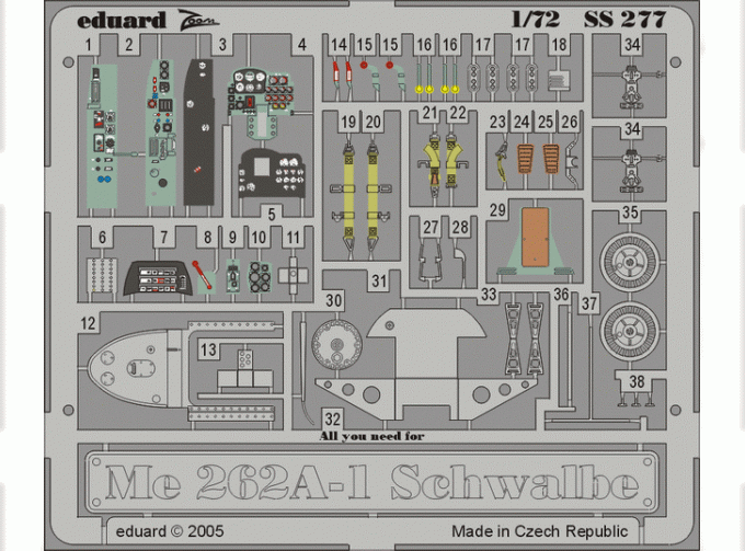 Цветное фототравление для Me 262A-1 Schwalbe