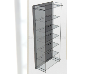 VETRINA DISPLAY BOX Espositore - For 6 Cars 1/18 Lungh.lenght Cm 36.8 X Largh.width Cm 12.5 X Alt.height Cm 82.5 (altezza Utile Tra I Ripiani Cm 12.0 Inner Height Among Shelves), Plastic Display