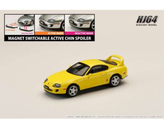 Toyota Supra RZ (JZA80) with Active Spoiler Parts, super bright yellow