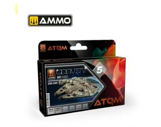 Набор акриловых красок ATOM Gravity 5 - Серый / ATOM Gravity Set 5 - Grey (6 цветов)