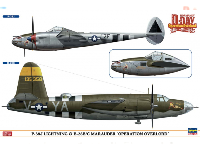 Сборная модель Самолеты P-38J LIGHTNING & B-26B/C MARAUDER "OPERATION OVERLORD"