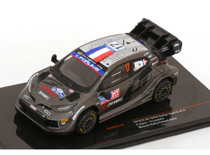 TOYOTA Yaris Gr Rally1 Team Toyota Gazoo Racing Wrt №17 Winner Rally Finland (2024) Sebastien Ogier - Vincent Landais, Grey