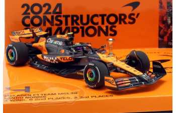 Набор из двух модели McLAREN MCL38 Winner Lando Norris & 10th Oscar Piastri Abu Dhabi GP Constructors' World Champion Formula 1  (2024)
