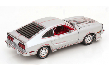 FORD Mustang II King Cobra (1978), Silver Metallic with Red and Black Stripes