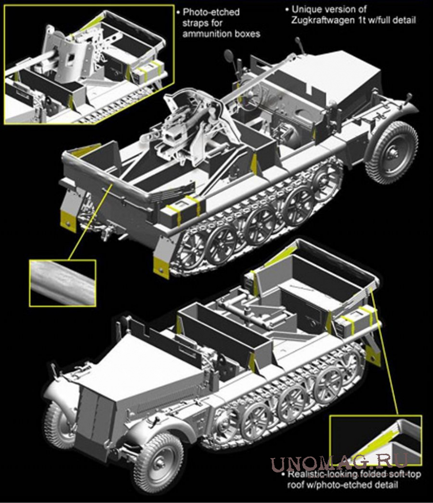 Сборная модель САУ 5cm PaK 38 (Sf) auf Zugkraftwagen 1t