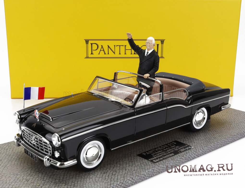 CITROEN 15-6 Landaulet Chapron Cabriolet Presidentielle (1955) - Personal  Car President With Charles De Gaulle And Driver Figures, Black