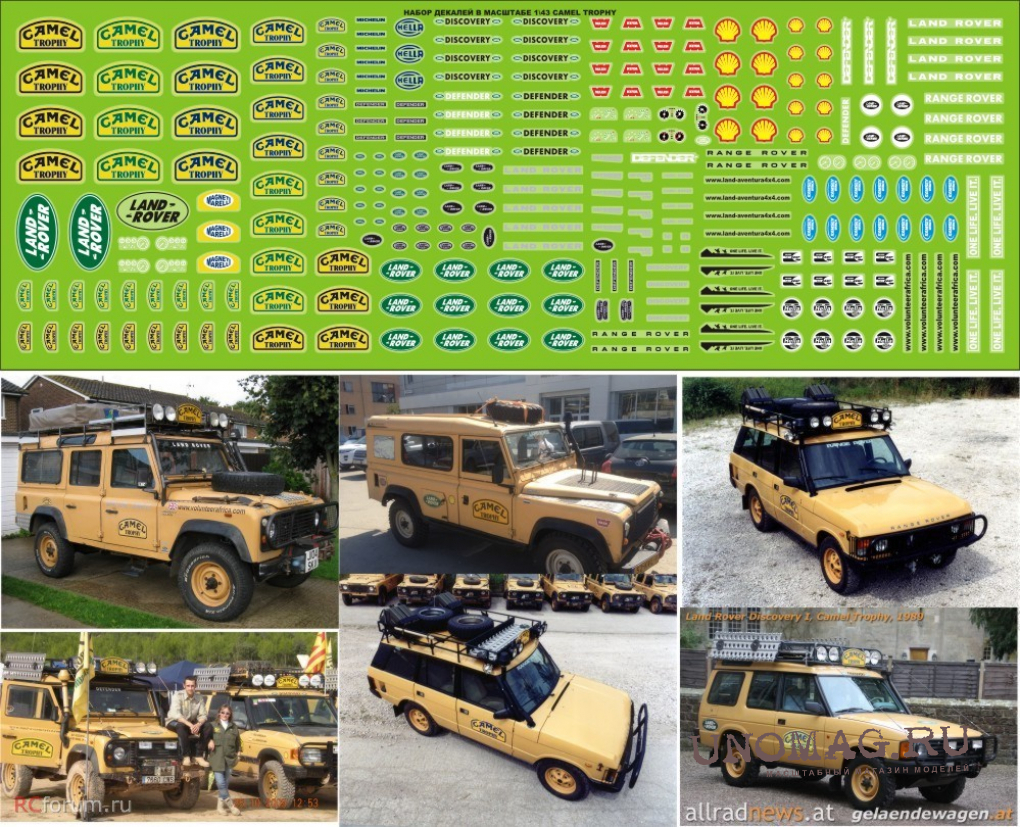 Набор декалей ралли Camel Trophy, 205х76
