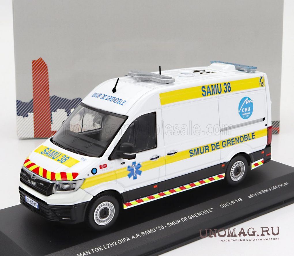 MAN Tge L2h2 Gifa A.r. Samu 38 Smur De Grenoble Ambulance (2020), White  Yellow