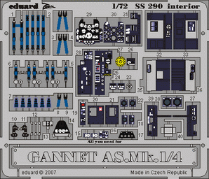 Цветное фототравление для Gannet As. Mk. interior (интерьер)