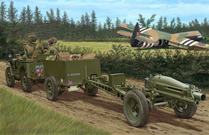 Сборная модель British Airborne 75mm Pack Howitzer & 1/4 Ton Truck w/Trailer