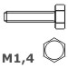Винт с шестигранной головкой (кол-во 20 шт.). Материал: латунь. Hex head screws M1,4 L=4 D=0,8 S=2