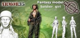 Сборная модель фигурка немецкая девушка солдат