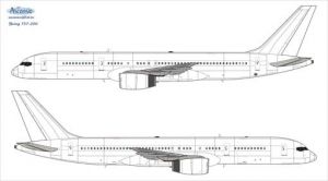 Декаль на самолет боенг 757-200(F) (Технические надписи)